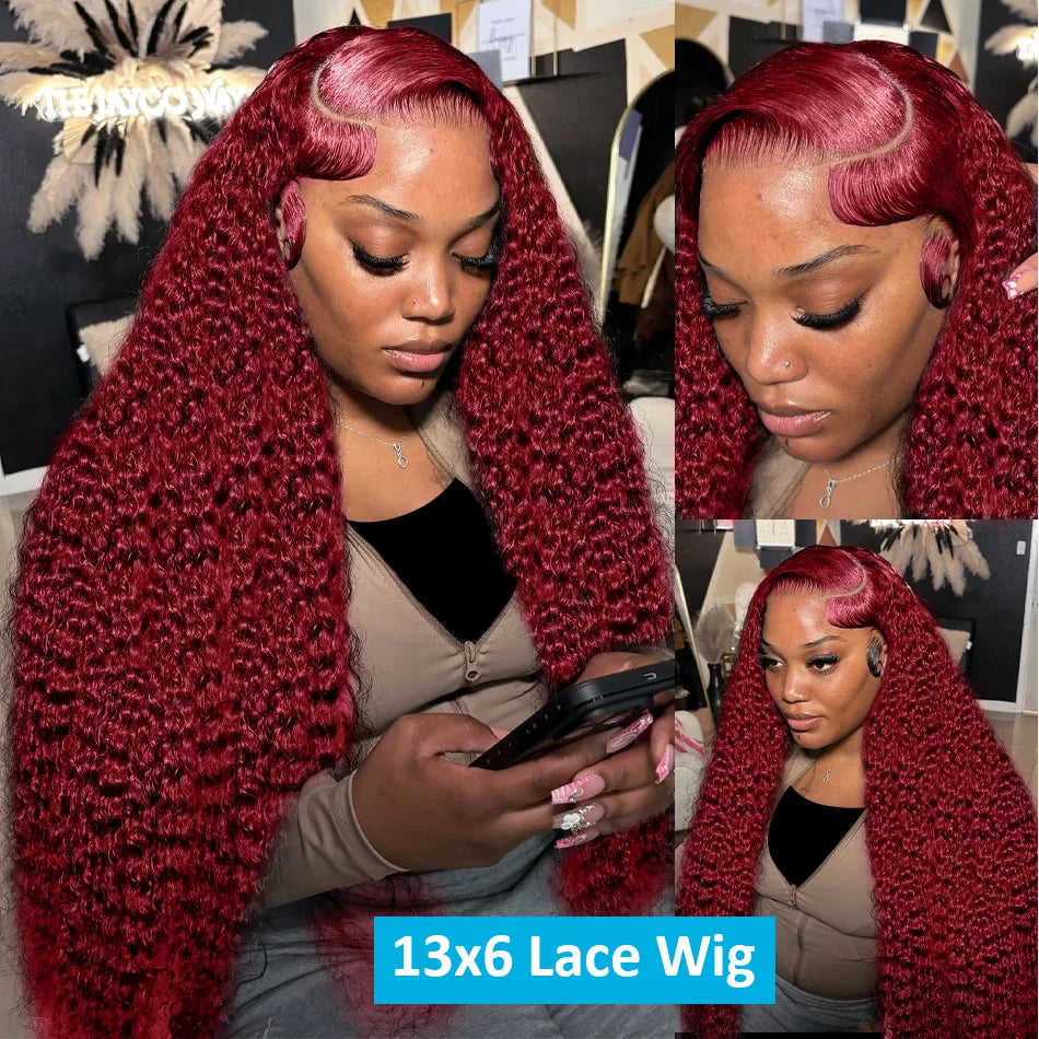 Cosdelu 13x4 Deep Curly Lace Frontal Wig 99J