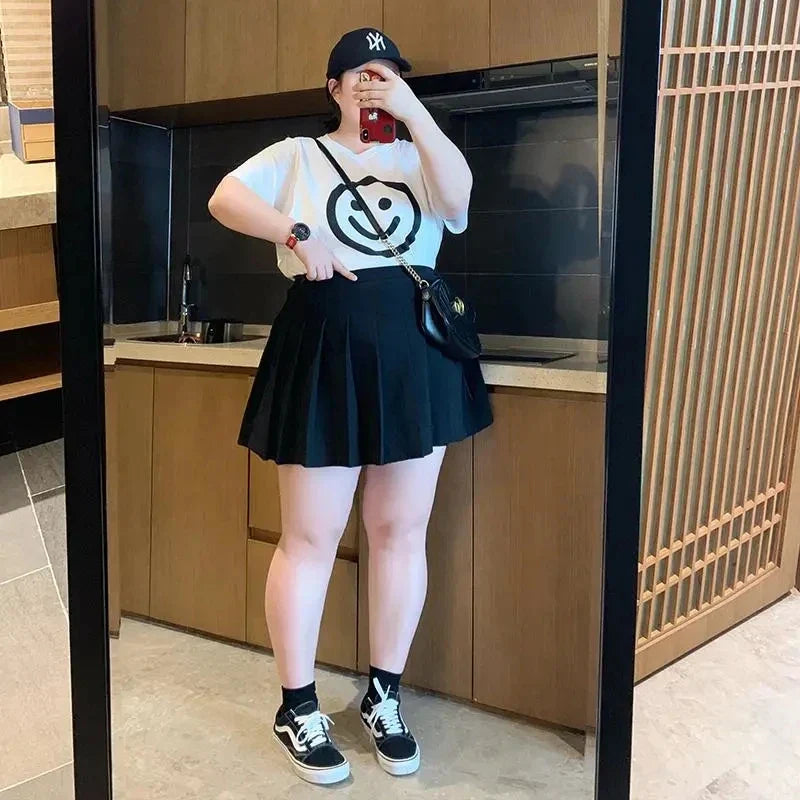 Fashion Pleated Plus Size Sexy Short Mini Skirts