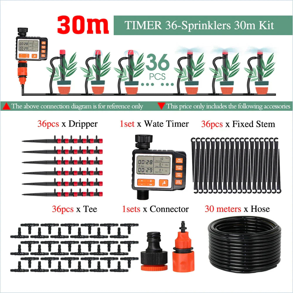 50-5M Garden Smart Drip Irrigation System with Timer