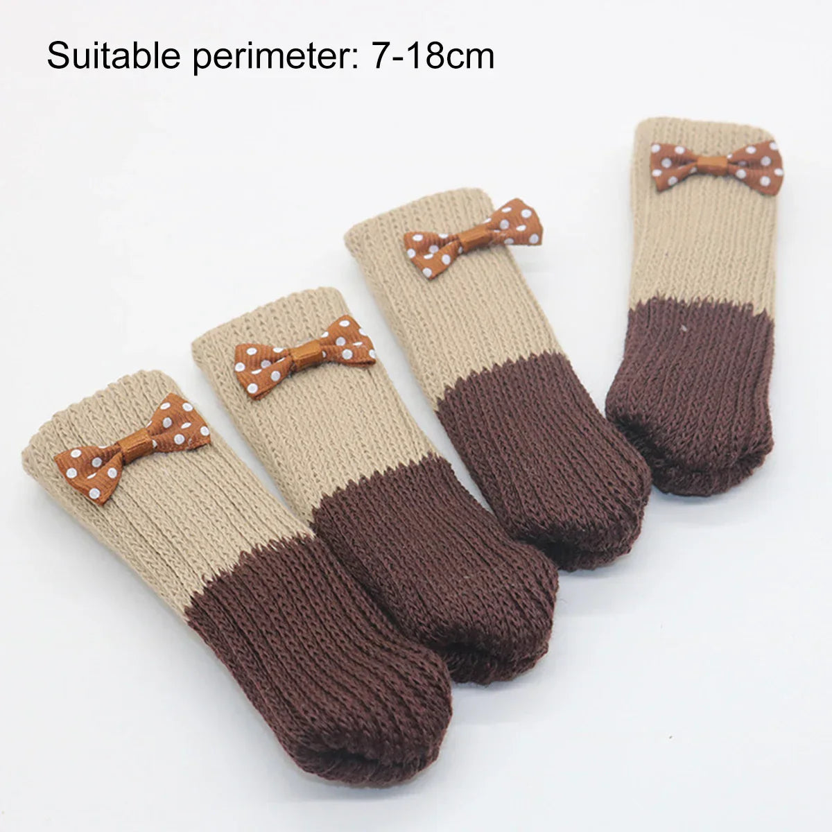 24Pcs Table Chair Foot Cover Knitted Socks Cat