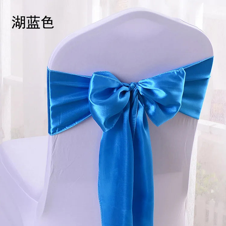 10/100pcs Satin Chair Bow Sashes Wedding Chair Knots
