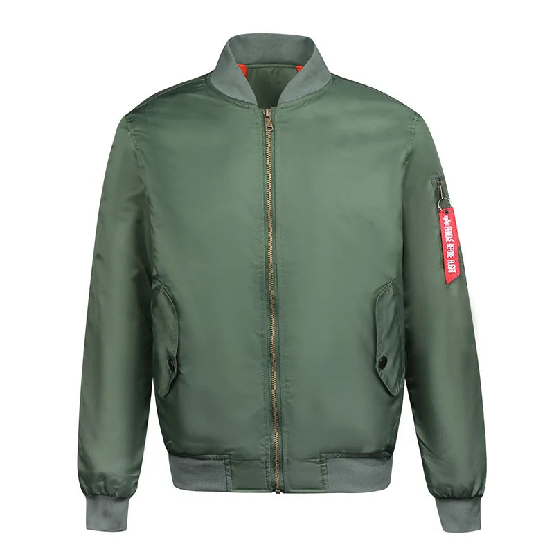 New Men's Winter Jacket Men Solid Color Bomber