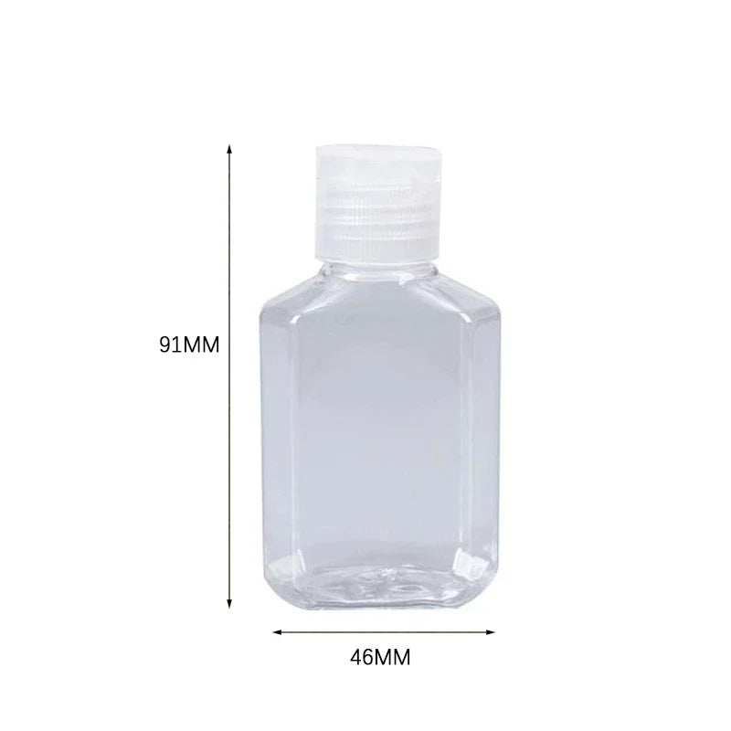 100/20/10Pcs Transparent Bottle With Flip Cap Plastic Hand