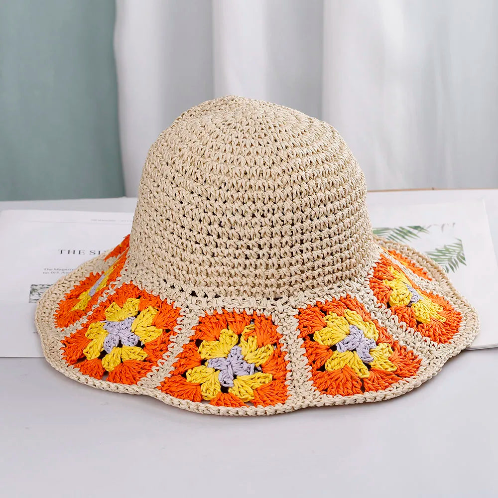 NEW 2022 Womens Straw Hats crochet hat bucket