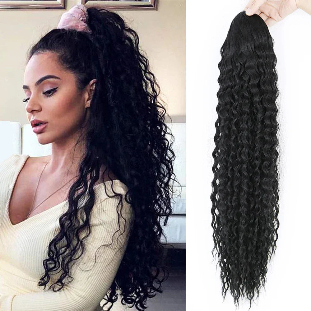 LISI GIRL Synthetic Drawstring Ponytail Long Curly Ponytail