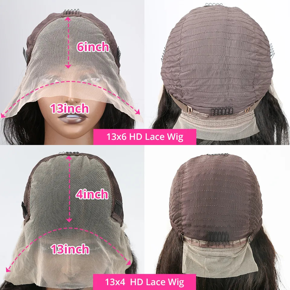 40Inch Deep Wave Frontal Wig Transparent 13x4 13x6