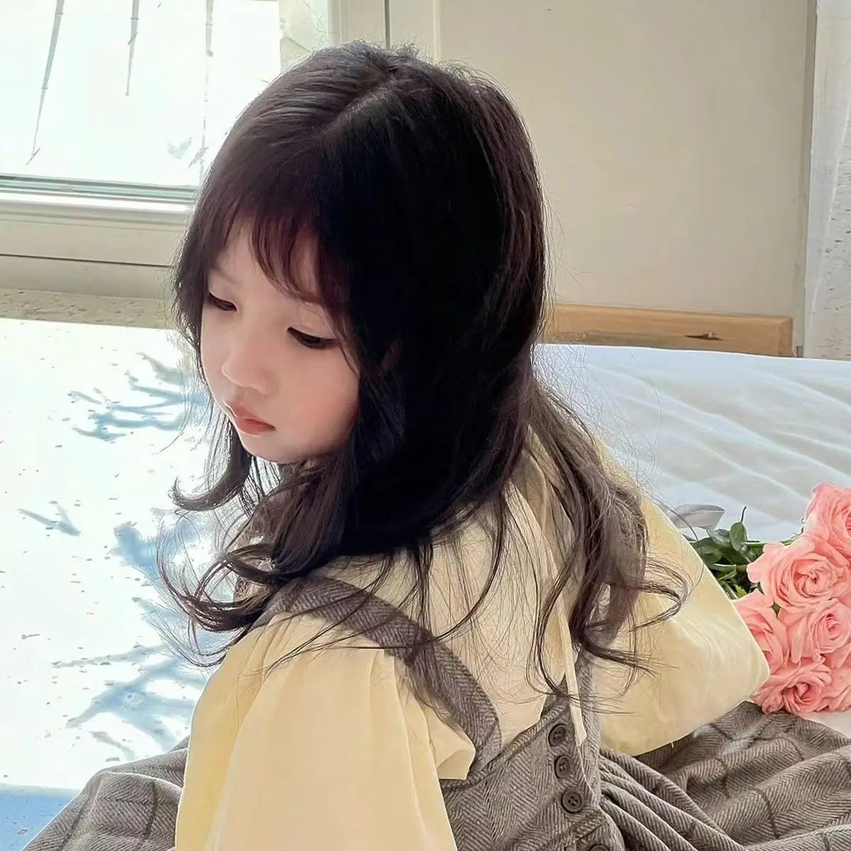 Baby Wig Toupee for Girls Children's Wavy Long