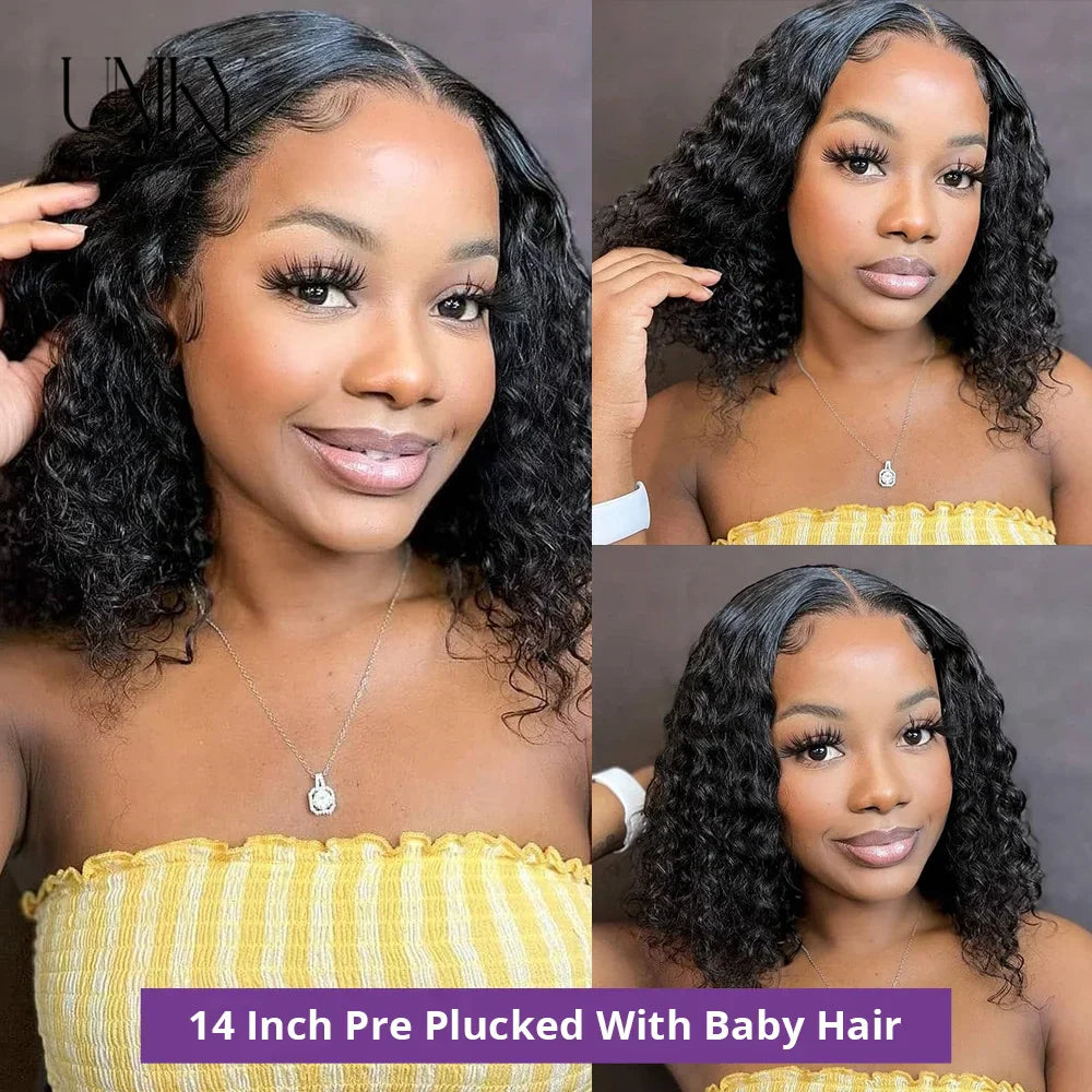 Water Wave Lace Wigs 180Density Transparent 4x4 Closure
