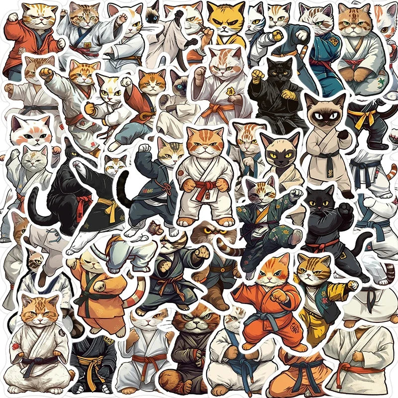 103064PCS Kawaii Winter Yellow Cat Sticky Graffiti Sticker