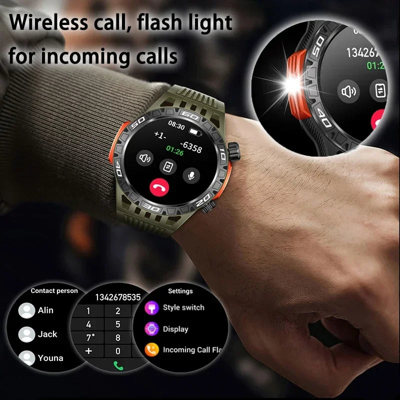 2024 New Smart Watch Men Outdoor Military Sports