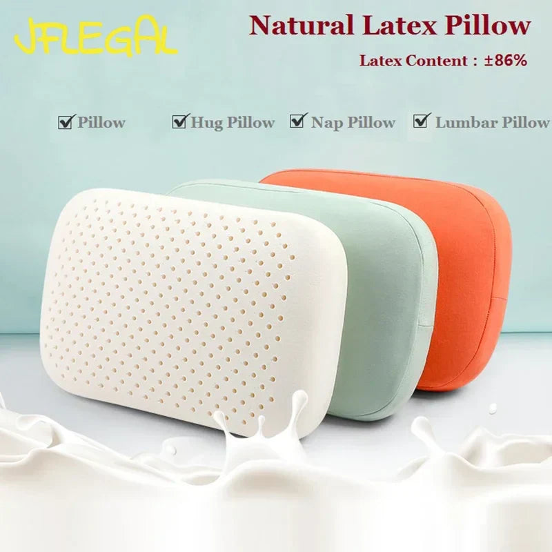 JFLEGAL Latex Pillow Natural Rubber Odorless Neck Pillow
