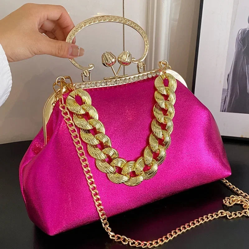 2023 Luxury Women Gold Green Chain Messenger Bags