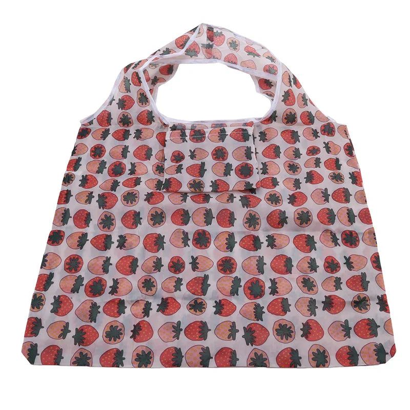 Cat Panda Animal Flower Pattern Large Folding Shopping Bag Easy to Carry Reusable Large Capacity Eco Storage Handbag