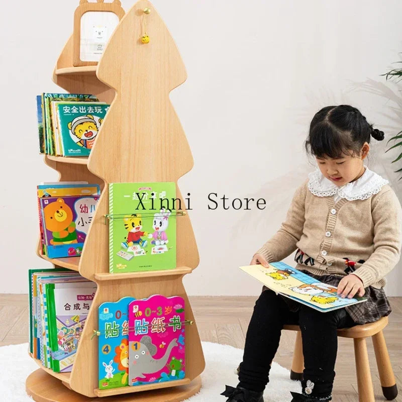 Children Small Bookcase Wood Shelf Toy Storage Corner