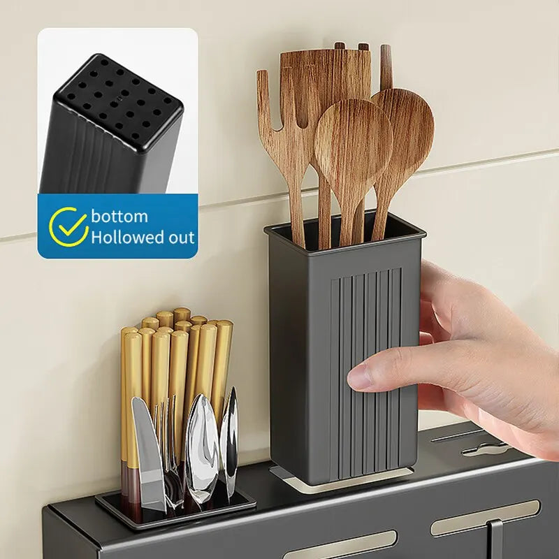 Stainless Steel Kitchen Storage Rack Wallmounted Multifunctional Storage