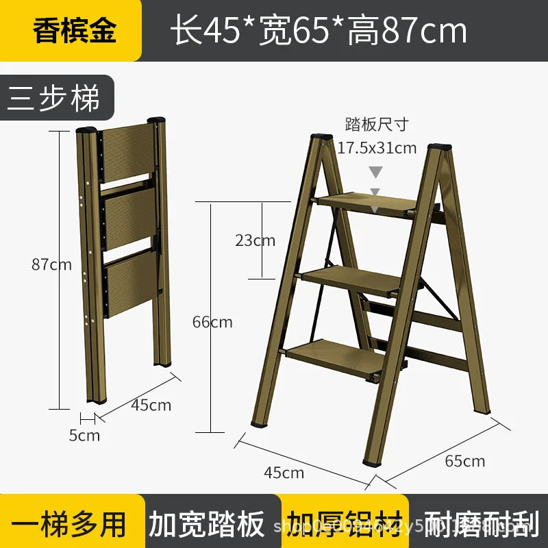Multi functional folding ladder aluminum alloy high stool