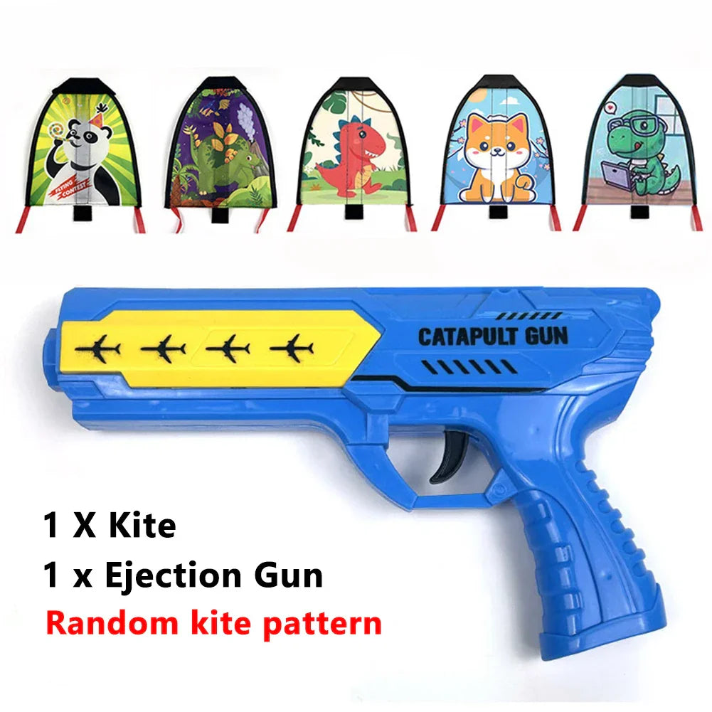 Kids Slingshot Kite Windless Flight Rubber Band Catapult