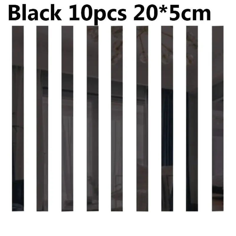 10Pcs 3D Mirror Wall Stickers Acrylic Wall Decorations