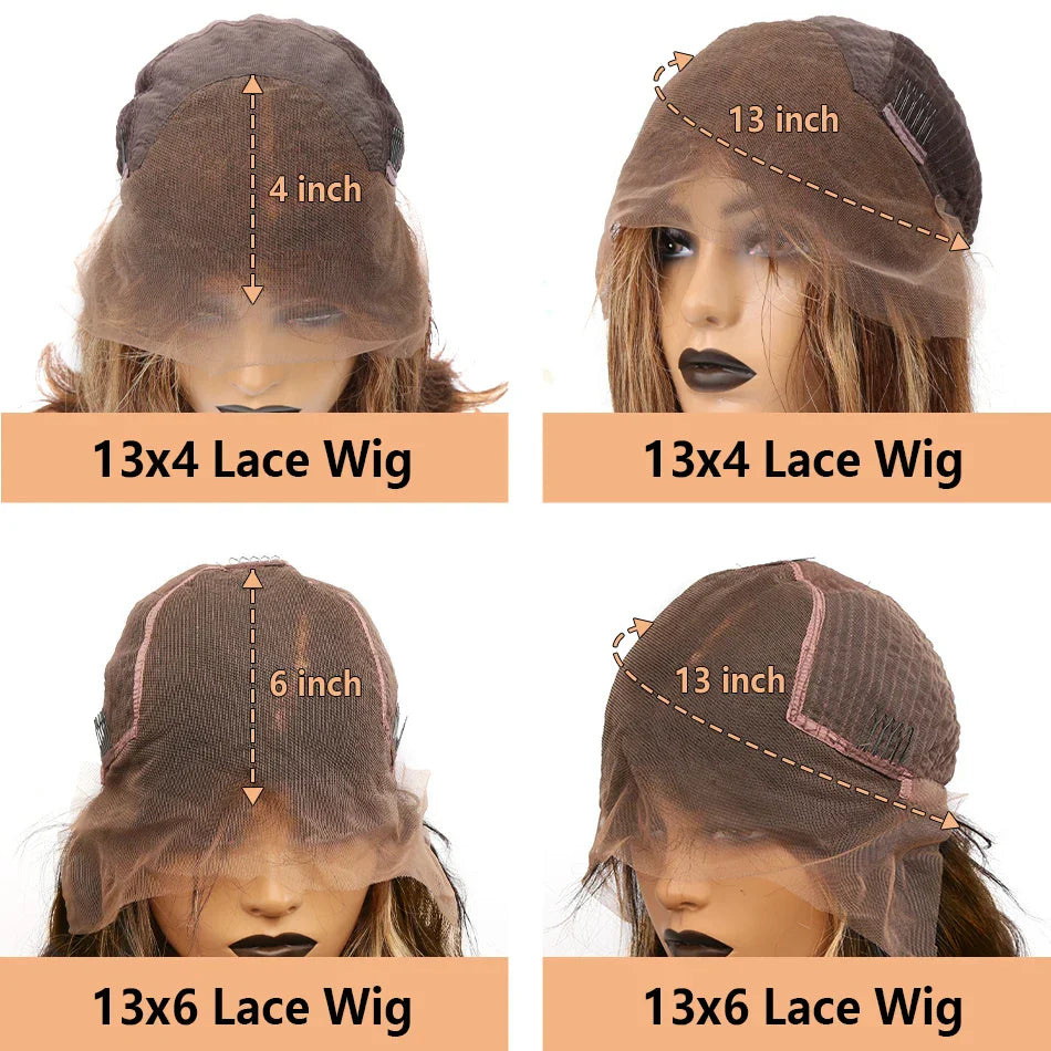 30 36 Inch Body Wave 13x4 Ombre Highlight