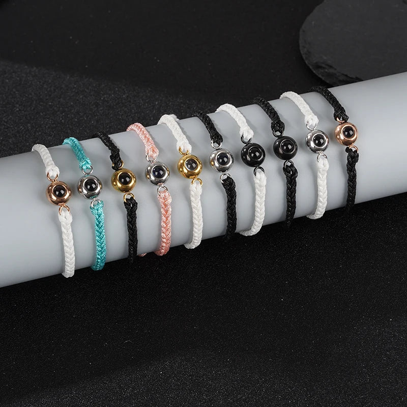 Projection Photo Bracelet in Gold Personalized Stainless Steel