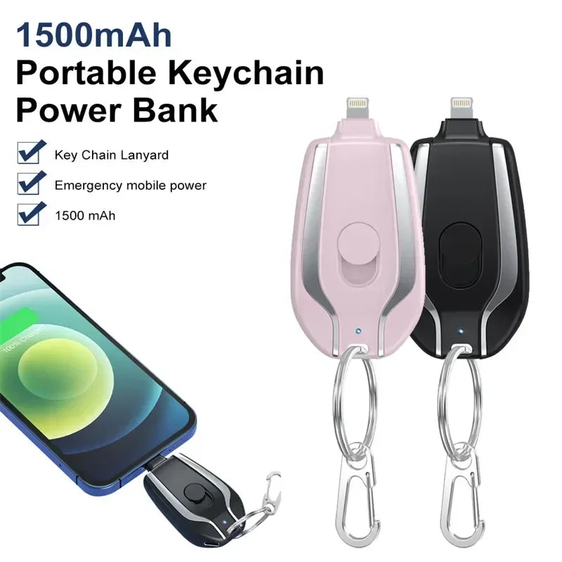 Portable Mini Power Bank Keychain Emergency Mobile Phone