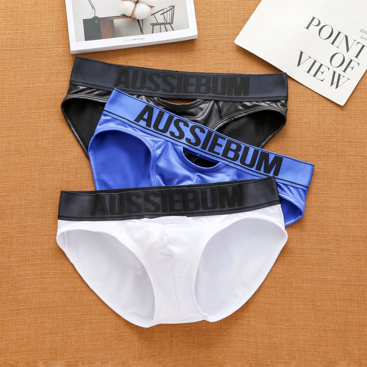 Aussiebum men's imitation leather boxers youth bright color