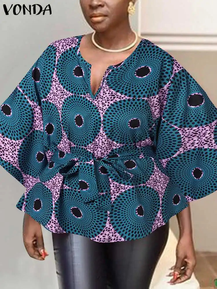 Plus Size 5XL VONDA Women Tunic Tops 2023