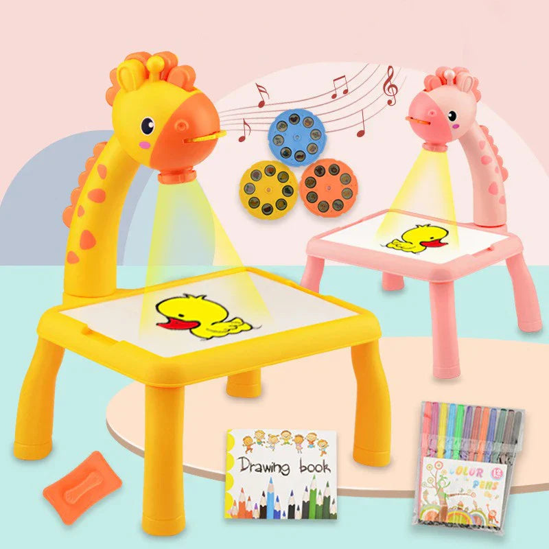 Kids Painting Board Toys Children LED Projector Art