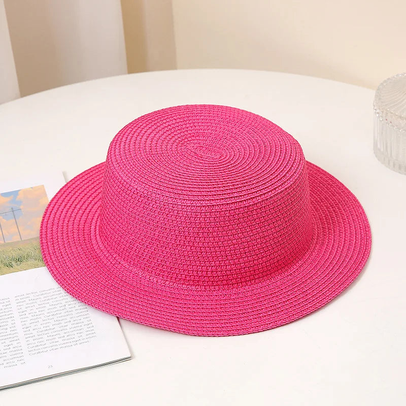 Summer Fashion Versatile Men's Women's Straw Hat Flat