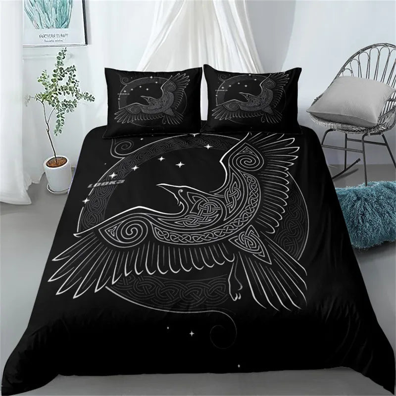 Vikings Duvet Cover Scandinavian Culture Print Bedding Set