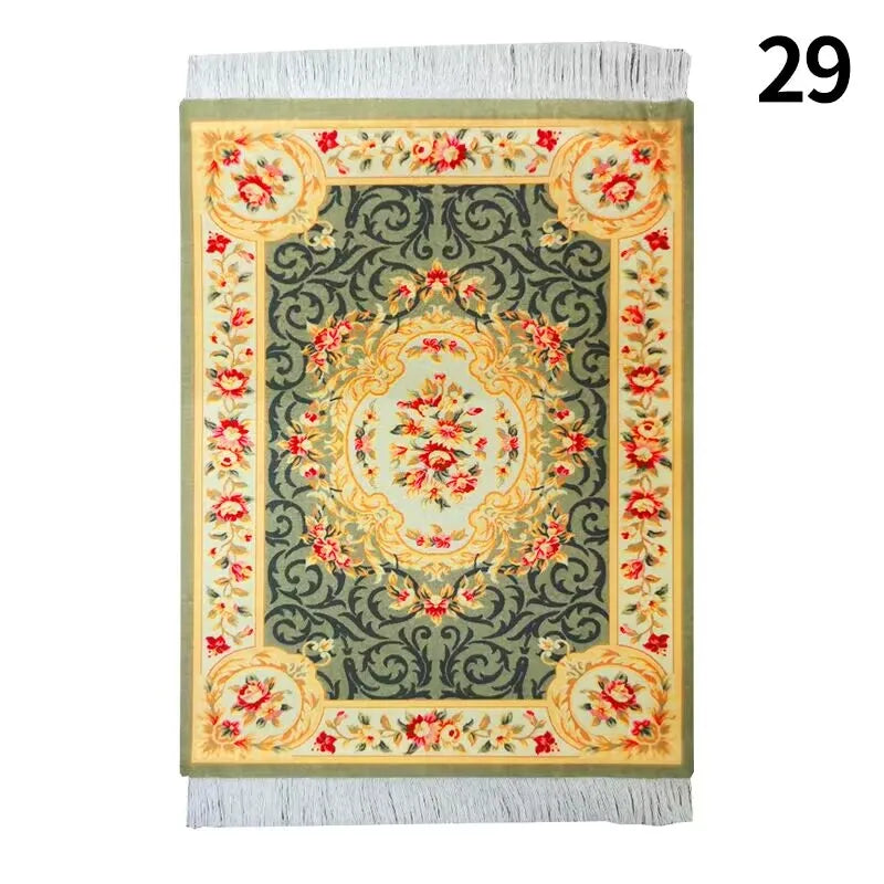 Persian Mini Woven Rug Mat Mousepad with Fring
