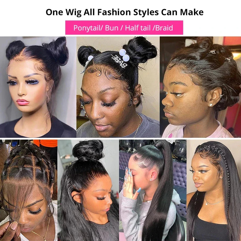 Brazilian Bone Straight 13x4 Transparent Lace Front Wigs