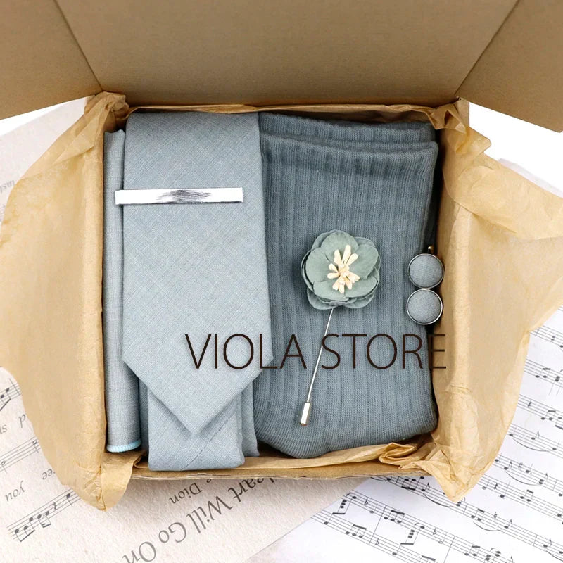 Viola Design 5PCS Gift Box Solid Cotton Sock