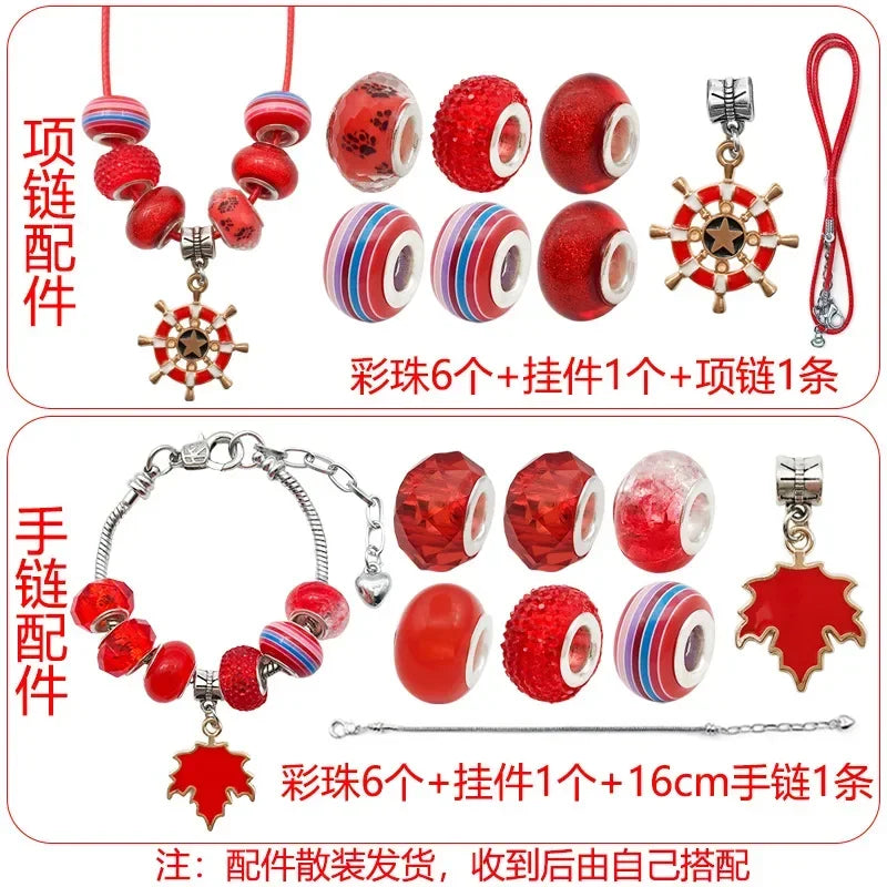 DIY Charms Bracelet Making Set Spacer Beads Pendant