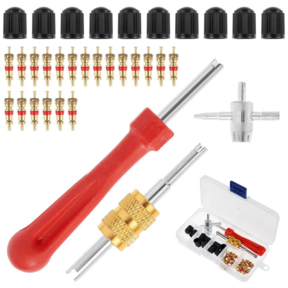 33Pcs Tire Valve Stem Puller Kit Car Motorcycle