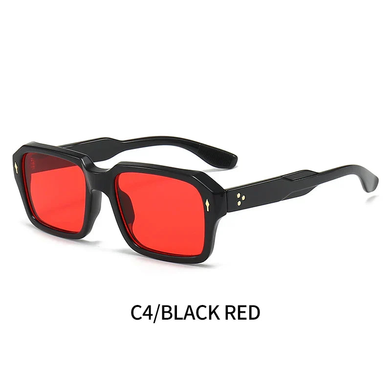 New Trendy Square Red Sunglasses Women Brand Designer