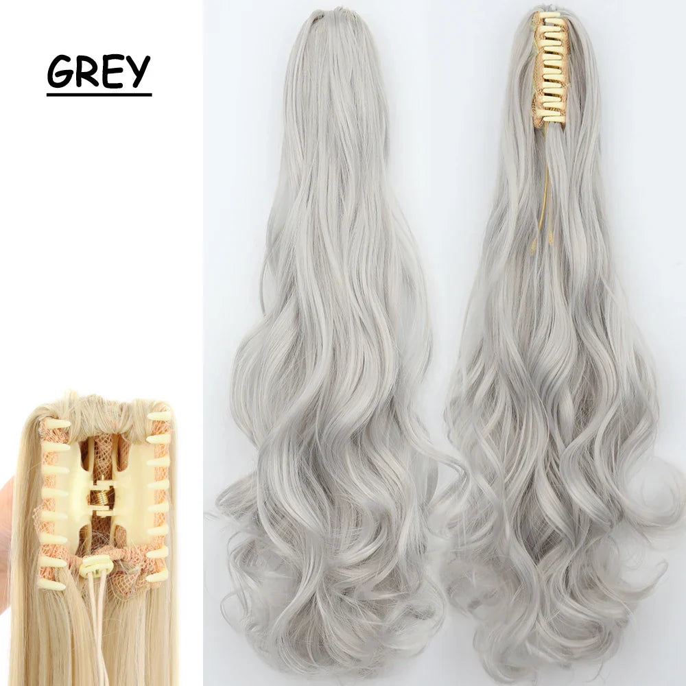 Synthetic Claw Clip On Ponytail Hair Extensions Long