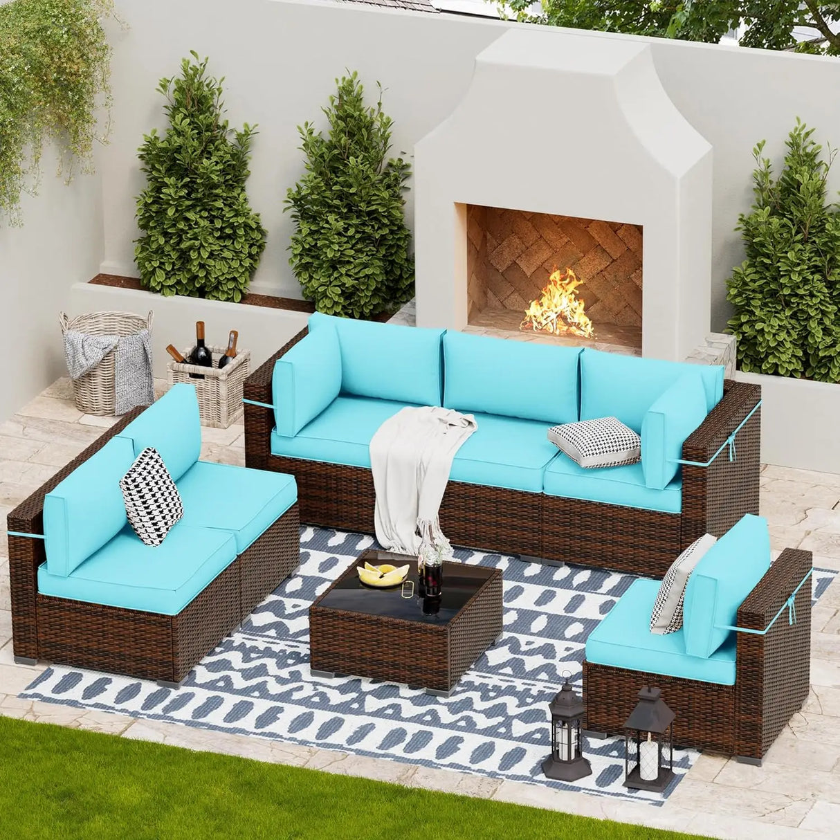Patio Furniture Sets, Modular Rattan Outdoor Patio Sectional