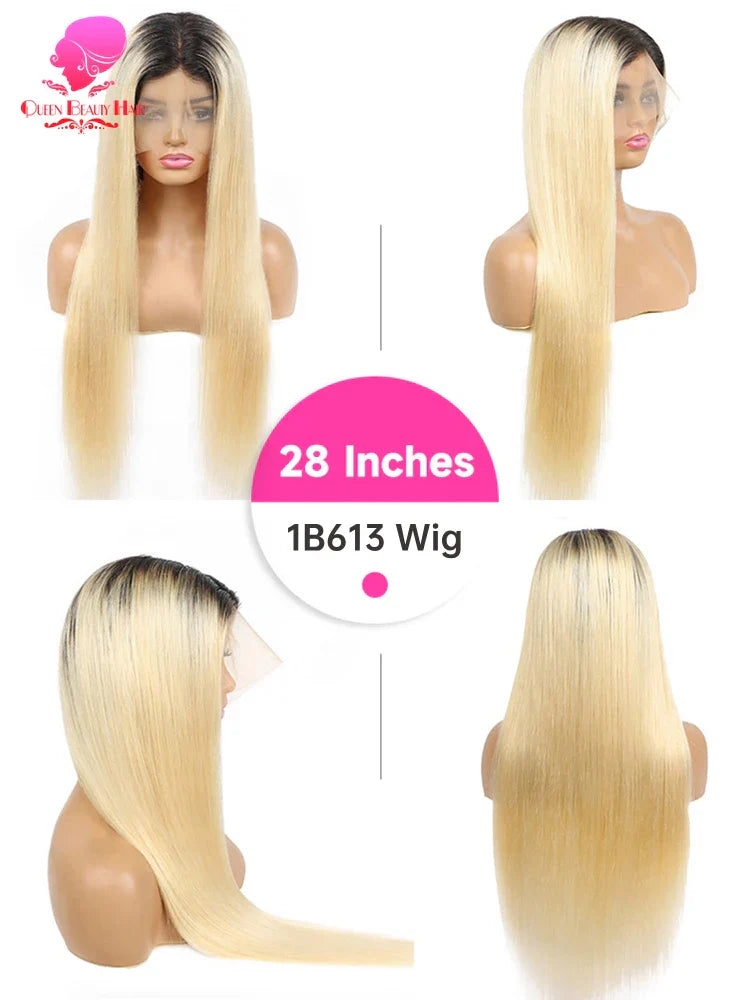 1B 613 Blonde Ombre Human Hair Wigs 613