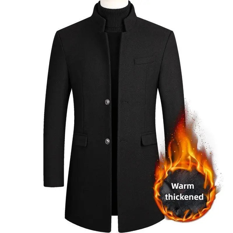 New Winter Fashion Men Warm Long Business Casual