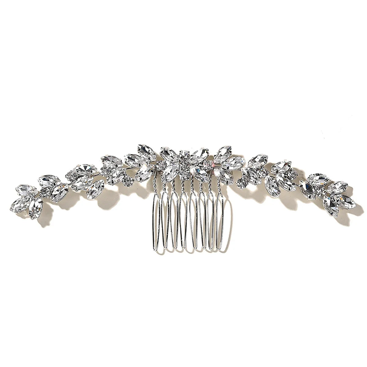 Silver Color Flower Hair Comb Clip Girls Handmade