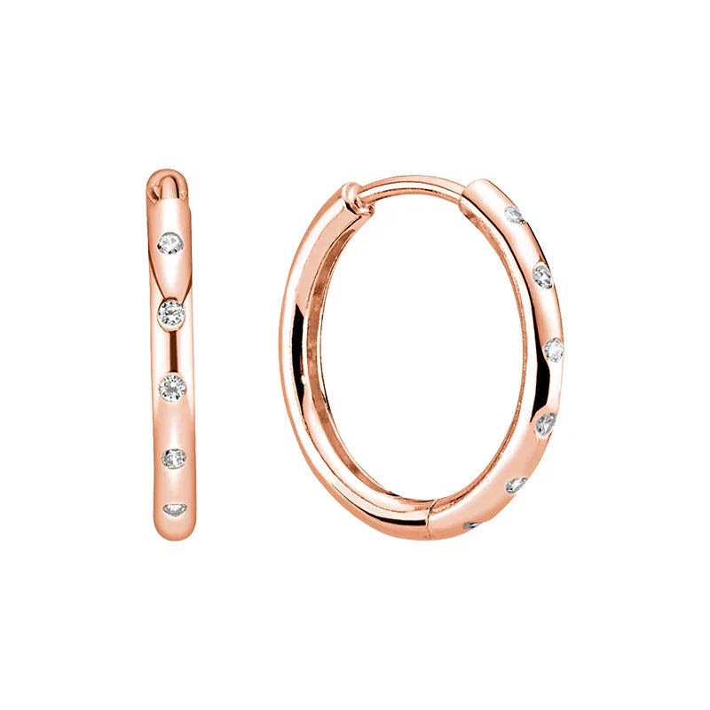 Rose Gold Hoop Earrings For Women 925 Silver