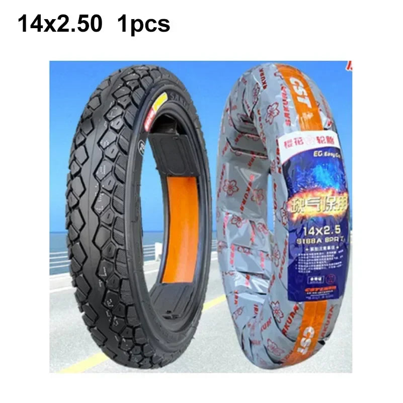 New CST 14X2.125 14x2.50 Tyre 14 Inch Tubeless Tire for Electric Bicycle Wear-resistant tire