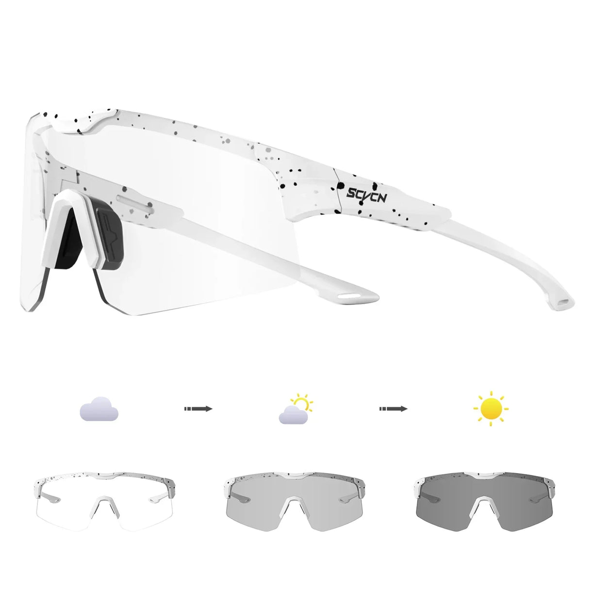 SCVCN New bicycle Photochromic Cycling Sunglasses Sports Running