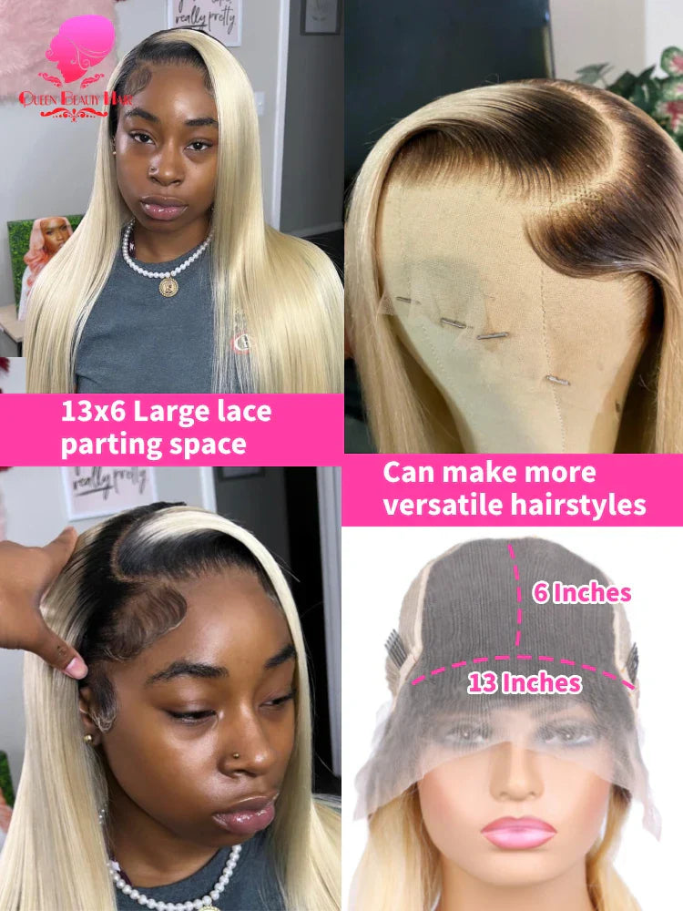 1B 613 Blonde Ombre Human Hair Wigs 613