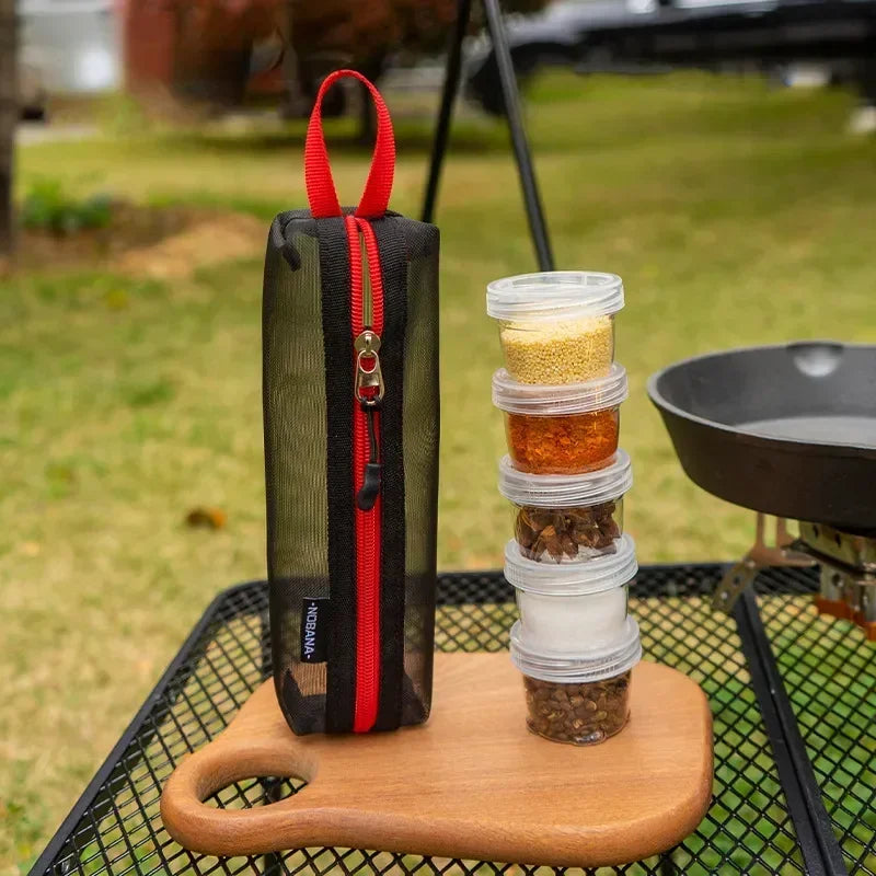 Portable Travel Camping Spice Kit Spice Container Bag