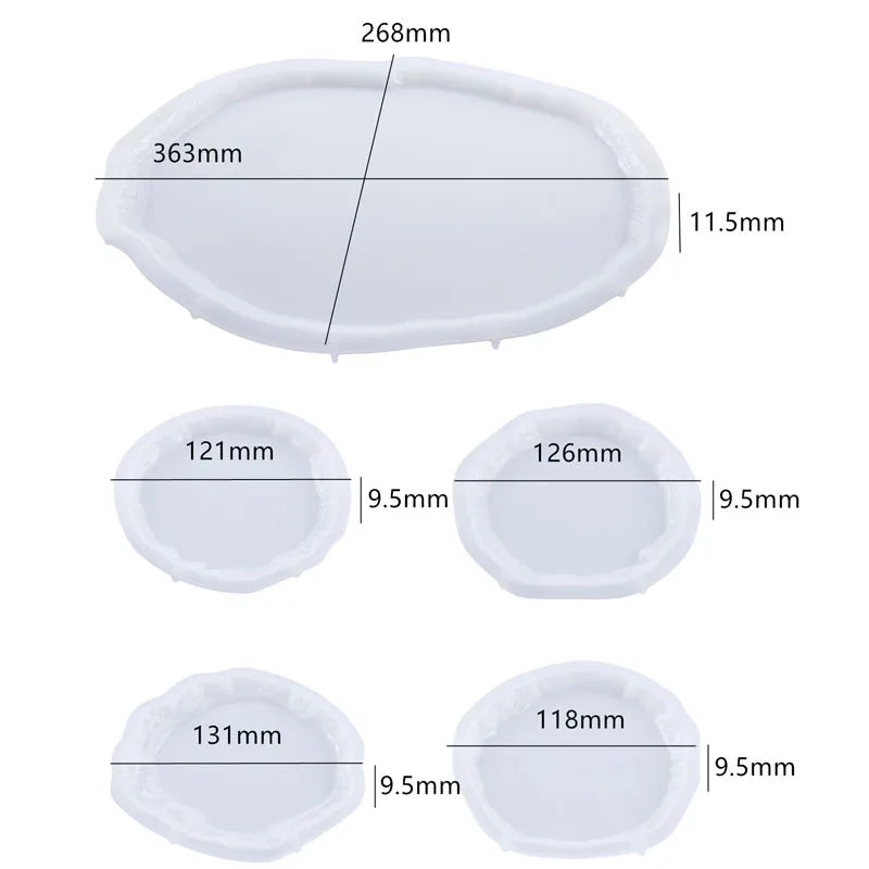 DIY Crystal Epoxy Resin Mold Irregular Oval Tray