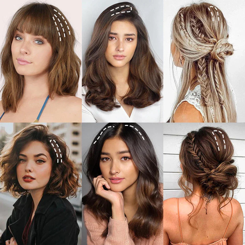 AZQUEEN Synthetic 20cm/30cm Invisible Straight Pads Clip In