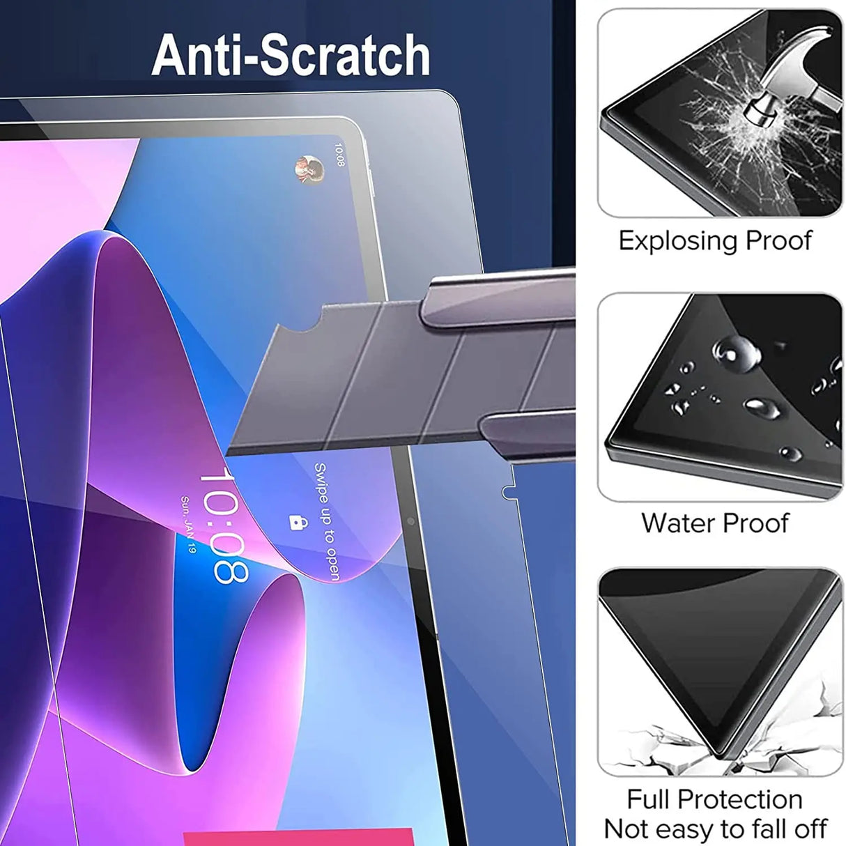2pcs Screen Protector Tempered Glass For Lenovo Tab