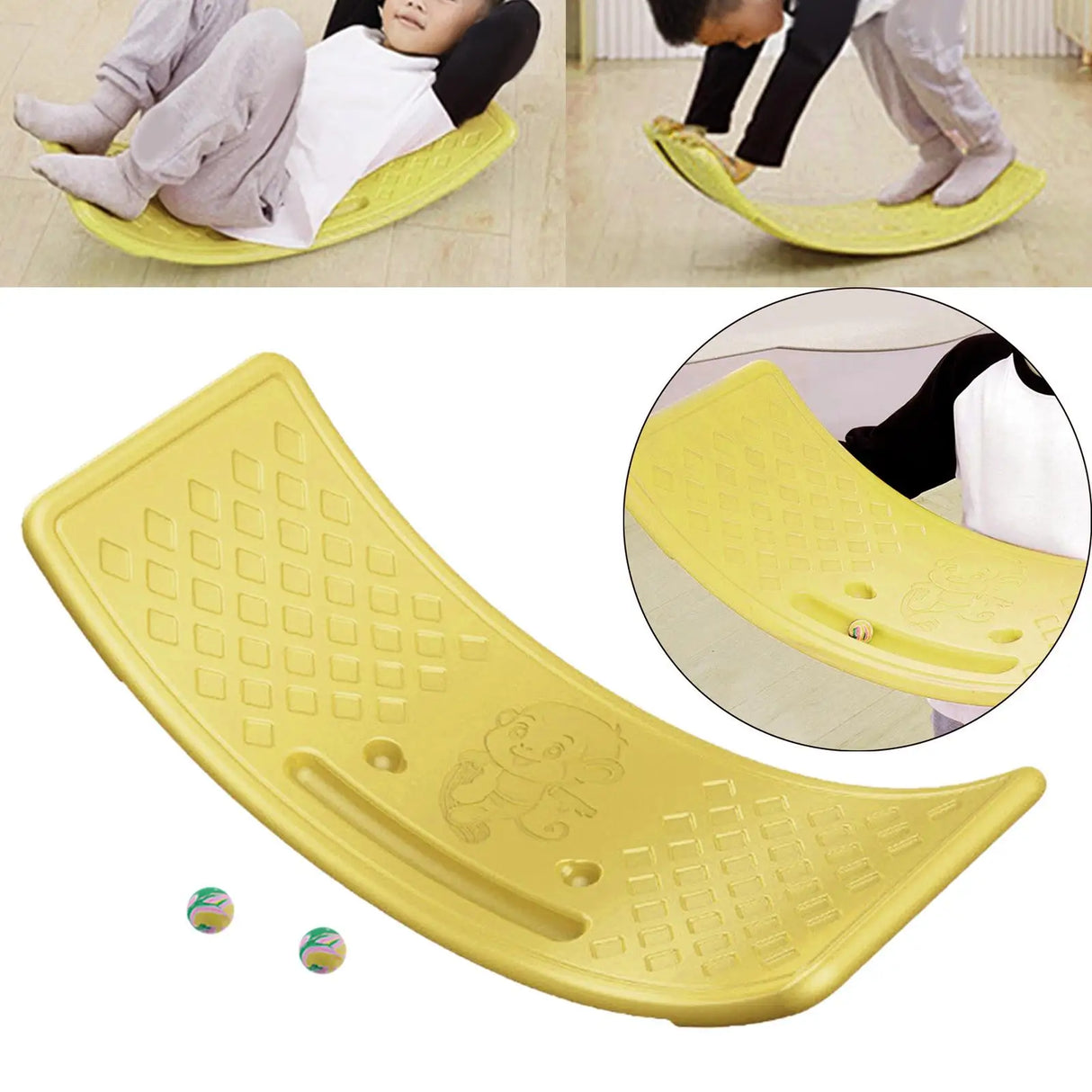 Children's balance board, wobble board, concentration training device,
